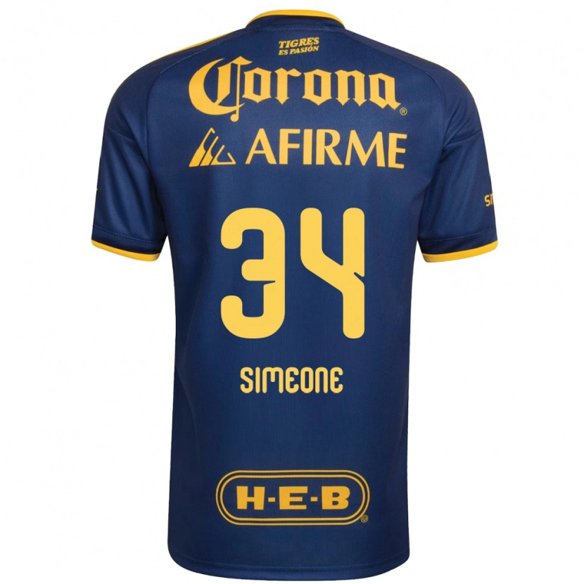 Danxen Donna Maglia Henrique Simeone #34 Blu Reale Giallo Kit Gara Away 2026/27 Maglietta