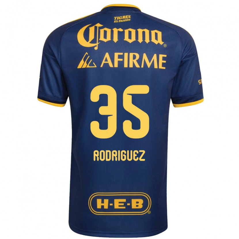 Danxen Donna Maglia Osvaldo Rodríguez #35 Blu Reale Giallo Kit Gara Away 2026/27 Maglietta
