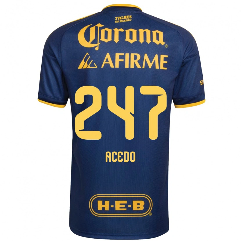 Danxen Donna Maglia Kevin Acedo #247 Blu Reale Giallo Kit Gara Away 2026/27 Maglietta