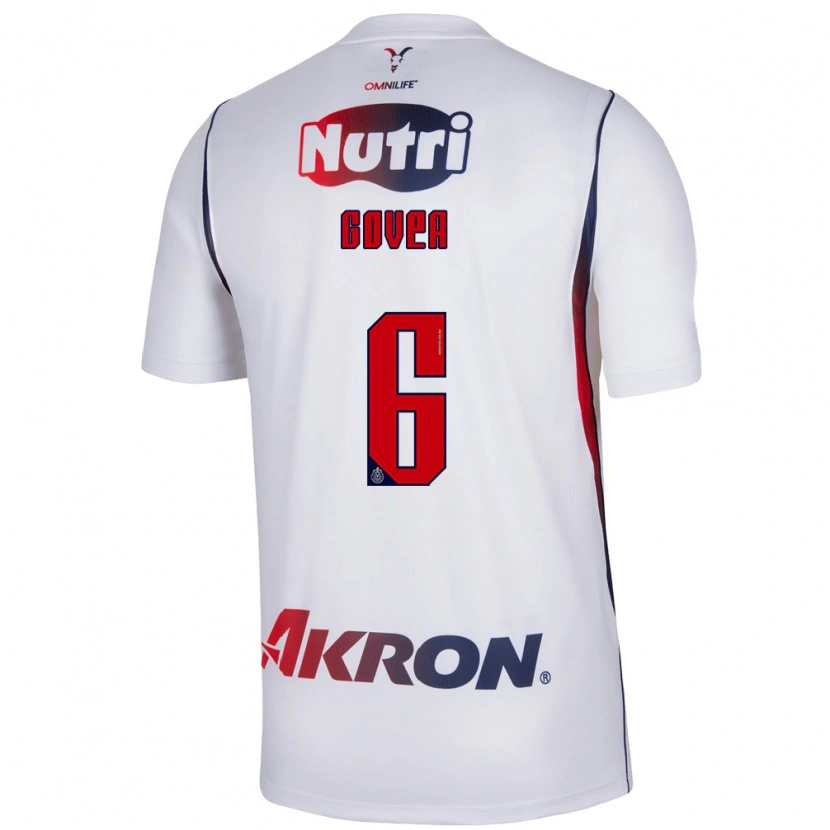 Danxen Donna Maglia Omar Govea #6 Bianco Rosso Blu Navy Kit Gara Away 2026/27 Maglietta