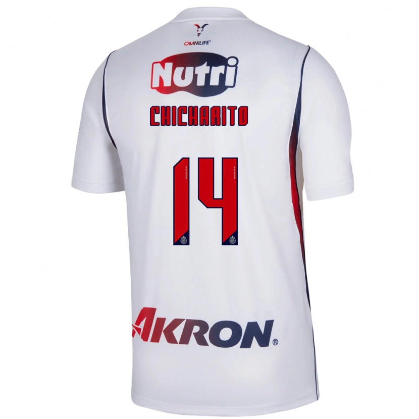 Danxen Donna Maglia Chicharito #14 Bianco Rosso Blu Navy Kit Gara Away 2026/27 Maglietta