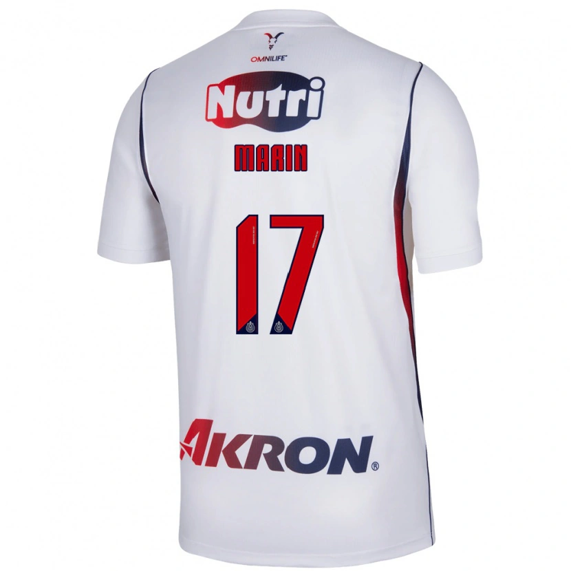 Danxen Donna Maglia Ricardo Marín #17 Bianco Rosso Blu Navy Kit Gara Away 2026/27 Maglietta