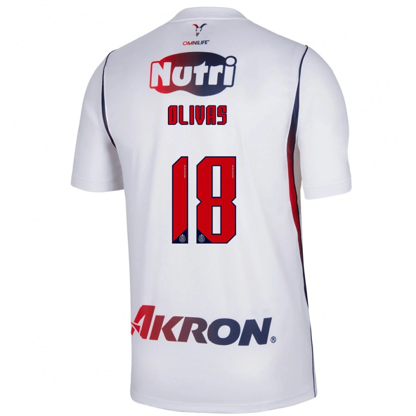 Danxen Donna Maglia Luis Olivas #18 Bianco Rosso Blu Navy Kit Gara Away 2026/27 Maglietta