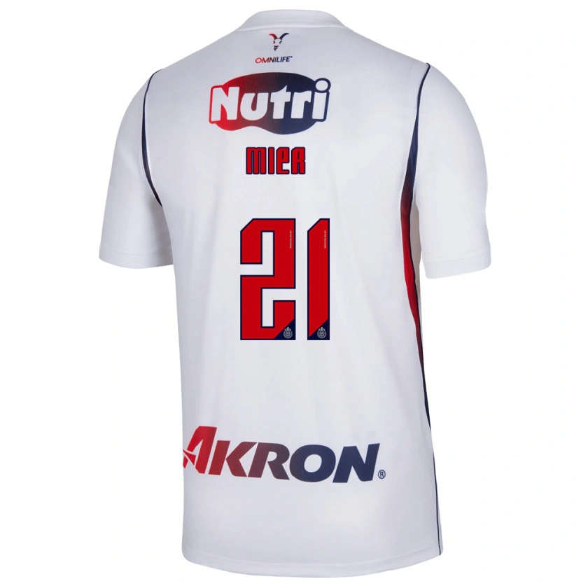 Danxen Donna Maglia Hiram Mier #21 Bianco Rosso Blu Navy Kit Gara Away 2026/27 Maglietta