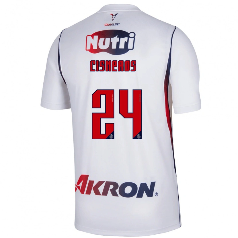 Danxen Donna Maglia Carlos Cisneros #24 Bianco Rosso Blu Navy Kit Gara Away 2026/27 Maglietta