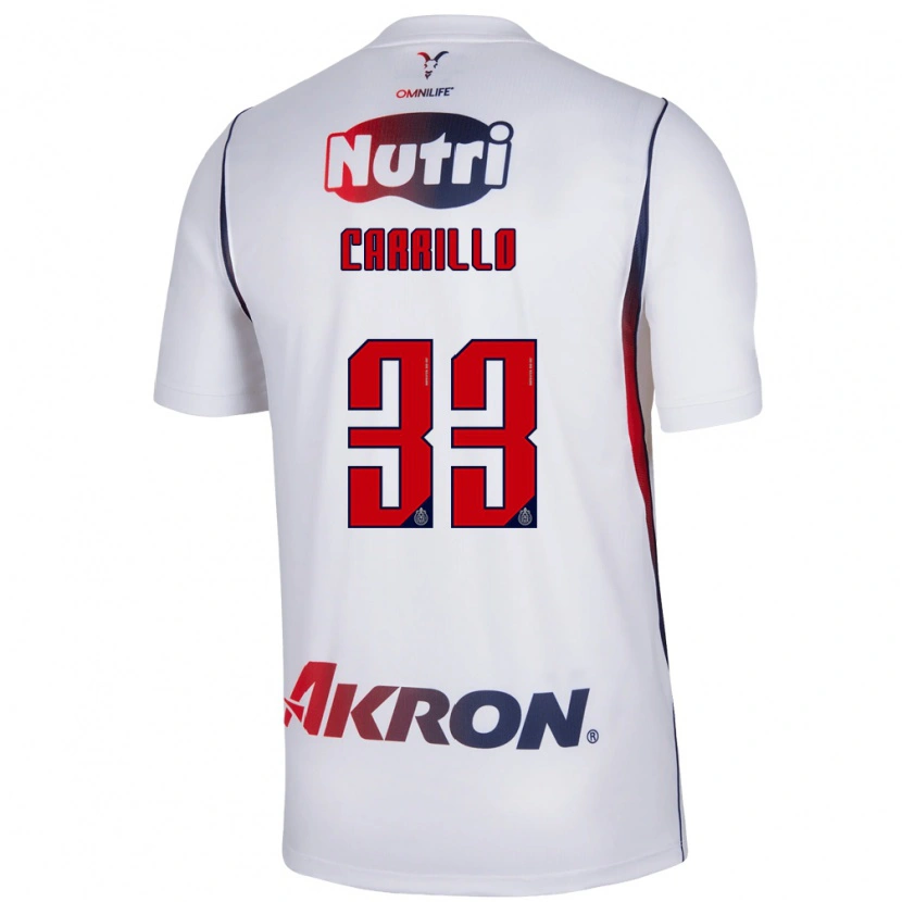 Danxen Donna Maglia Jordán Carrillo #33 Bianco Rosso Blu Navy Kit Gara Away 2026/27 Maglietta