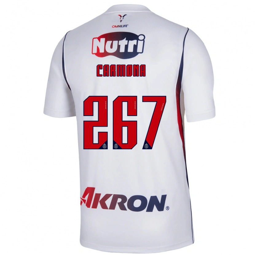 Danxen Donna Maglia Jesús Carmona #267 Bianco Rosso Blu Navy Kit Gara Away 2026/27 Maglietta