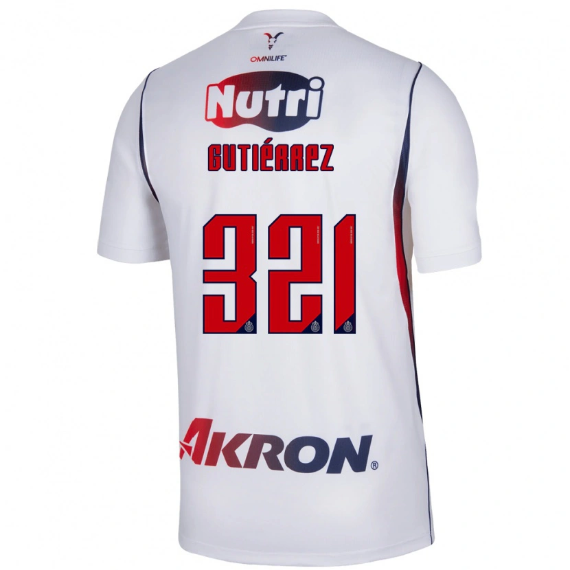 Danxen Donna Maglia Axel Gutiérrez #321 Bianco Rosso Blu Navy Kit Gara Away 2026/27 Maglietta