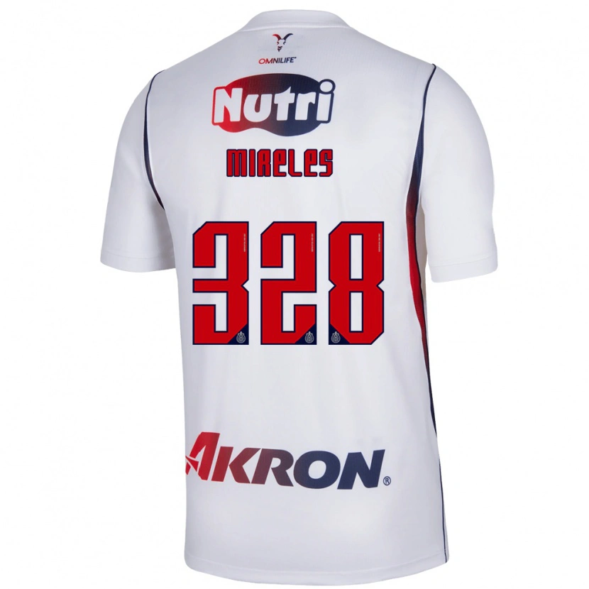 Danxen Donna Maglia Ricardo Mireles #328 Bianco Rosso Blu Navy Kit Gara Away 2026/27 Maglietta