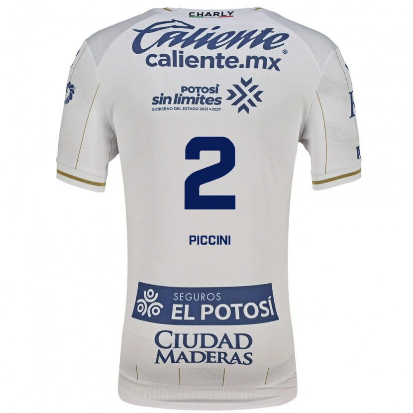 Danxen Donna Maglia Cristiano Piccini #2 Bianco Blu Kit Gara Away 2026/27 Maglietta