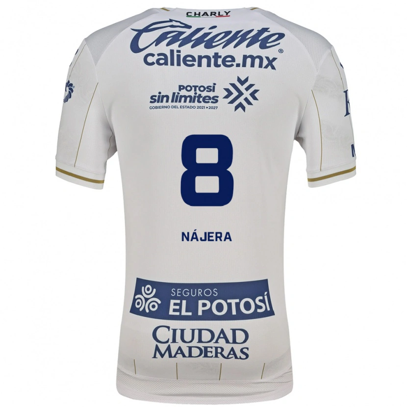 Danxen Donna Maglia Ronaldo Nájera #8 Bianco Blu Kit Gara Away 2026/27 Maglietta