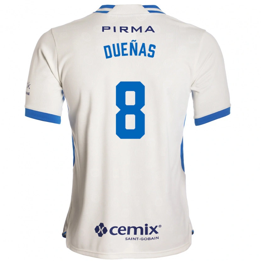 Danxen Donna Maglia Jesus Duenas #8 Bianco Blu Rosso Kit Gara Away 2026/27 Maglietta