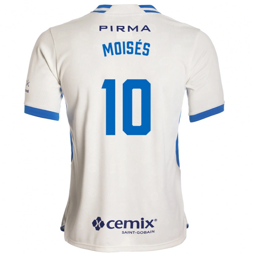 Danxen Donna Maglia Moisés Vieira #10 Bianco Blu Rosso Kit Gara Away 2026/27 Maglietta
