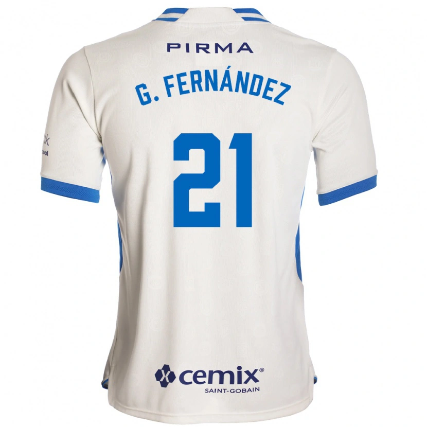Danxen Donna Maglia Gabriel Fernández #21 Bianco Blu Rosso Kit Gara Away 2026/27 Maglietta