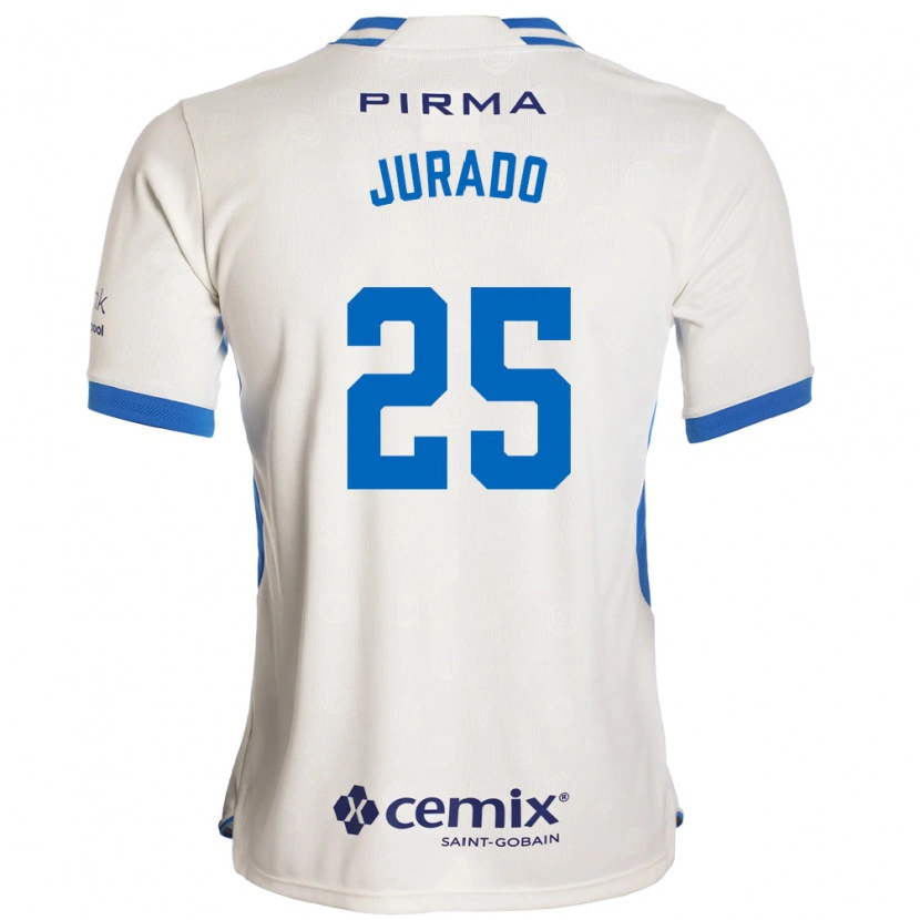 Danxen Donna Maglia Sebastian Jurado #25 Bianco Blu Rosso Kit Gara Away 2026/27 Maglietta