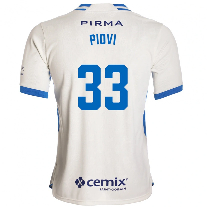 Danxen Donna Maglia Gonzalo Piovi #33 Bianco Blu Rosso Kit Gara Away 2026/27 Maglietta