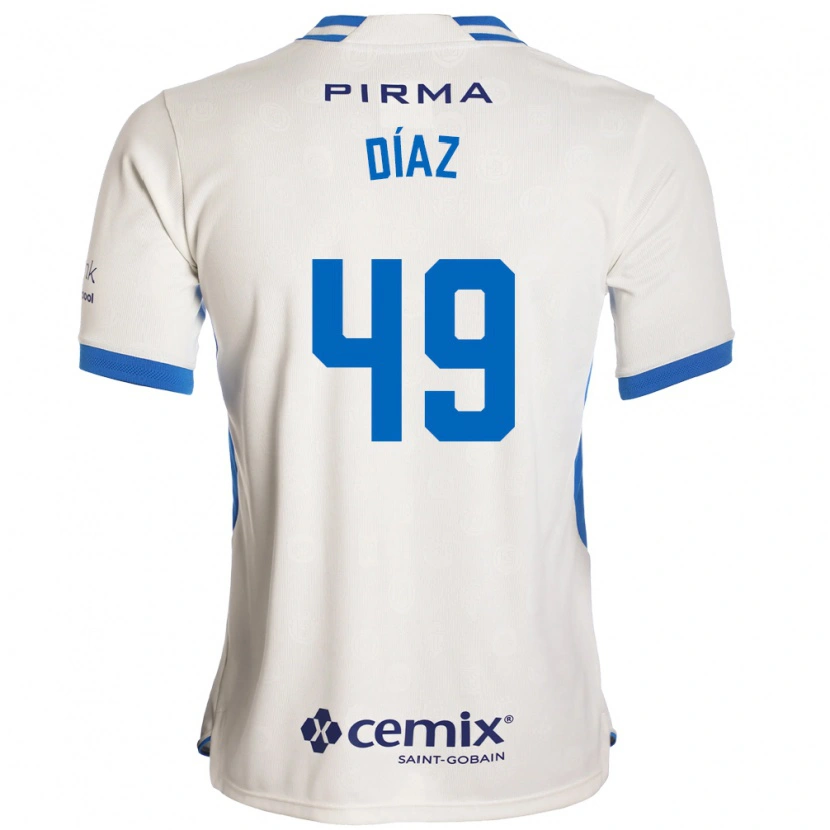 Danxen Donna Maglia Josué Díaz #49 Bianco Blu Rosso Kit Gara Away 2026/27 Maglietta