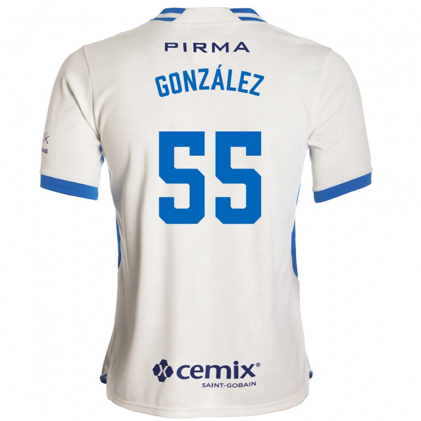 Danxen Donna Maglia Rogelio González #55 Bianco Blu Rosso Kit Gara Away 2026/27 Maglietta