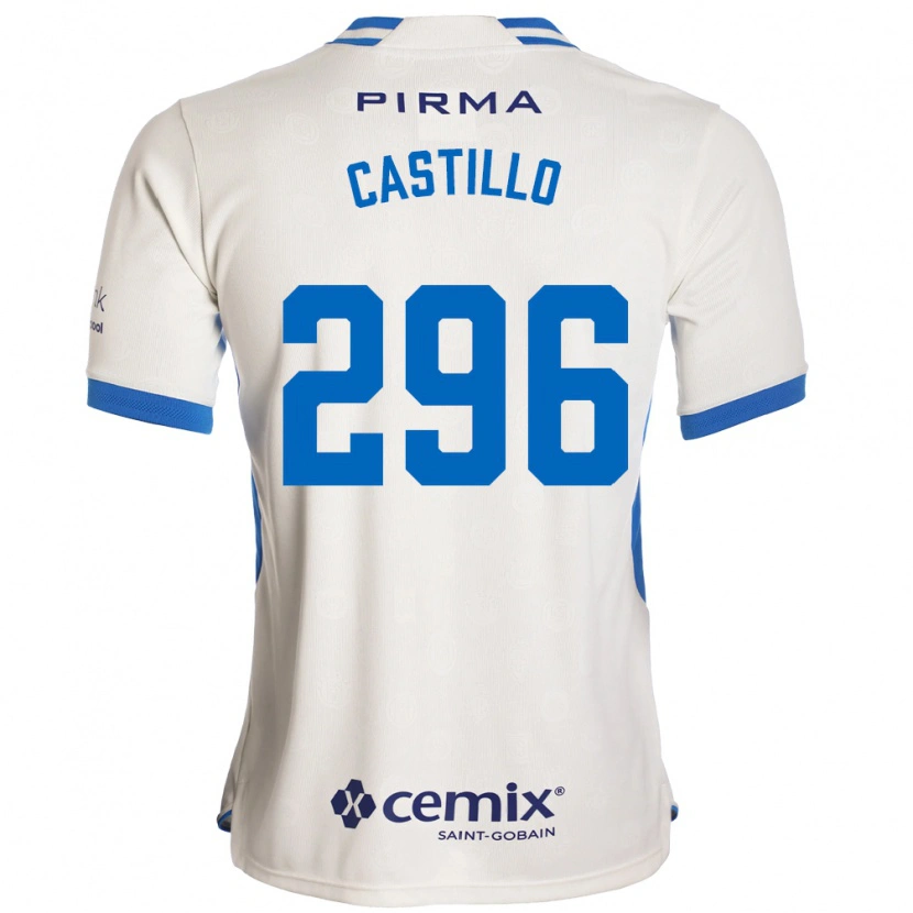 Danxen Donna Maglia Eduardo Castillo #296 Bianco Blu Rosso Kit Gara Away 2026/27 Maglietta