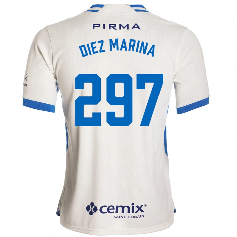 Danxen Donna Maglia Edgar Diez Marina #297 Bianco Blu Rosso Kit Gara Away 2026/27 Maglietta
