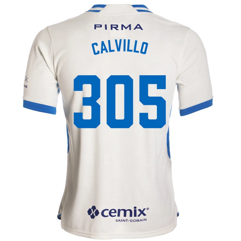 Danxen Donna Maglia Carlos Calvillo #305 Bianco Blu Rosso Kit Gara Away 2026/27 Maglietta