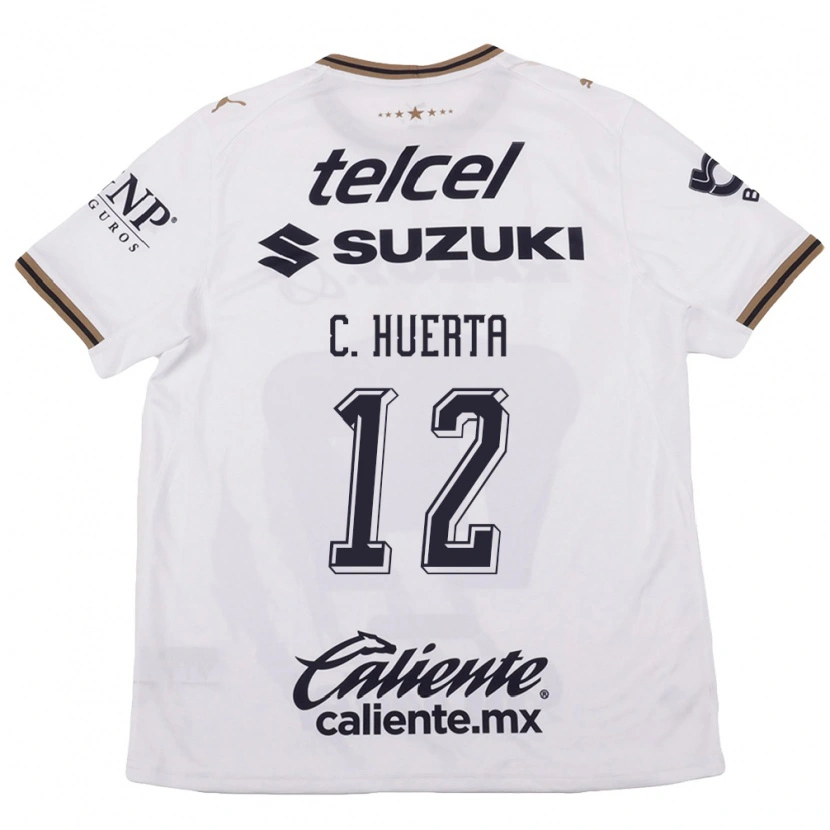 Danxen Donna Maglia Cesar Huerta #12 Bianco Nero Marrone Kit Gara Away 2026/27 Maglietta
