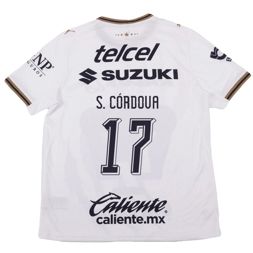 Danxen Donna Maglia Sebastián Córdova #17 Bianco Nero Marrone Kit Gara Away 2026/27 Maglietta