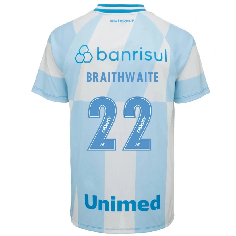 Danxen Donna Maglia Martin Braithwaite #22 Azzurro Chiaro Bianco Kit Gara Away 2026/27 Maglietta
