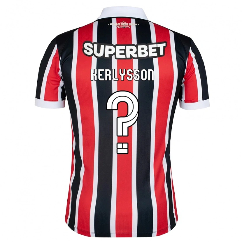 Danxen Donna Maglia Kerlysson Hiago Moreira De Sousa #0 Rosso Bianco Nero Kit Gara Away 2026/27 Maglietta