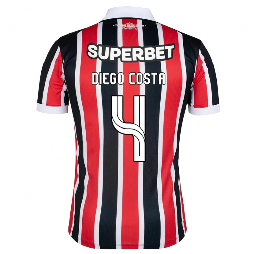 Danxen Donna Maglia Diego Costa #4 Rosso Bianco Nero Kit Gara Away 2026/27 Maglietta