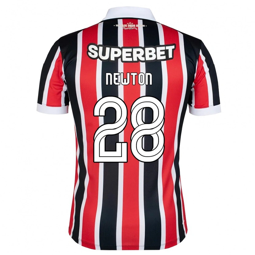Danxen Donna Maglia Newton Araujo Da Costa Júnior #28 Rosso Bianco Nero Kit Gara Away 2026/27 Maglietta