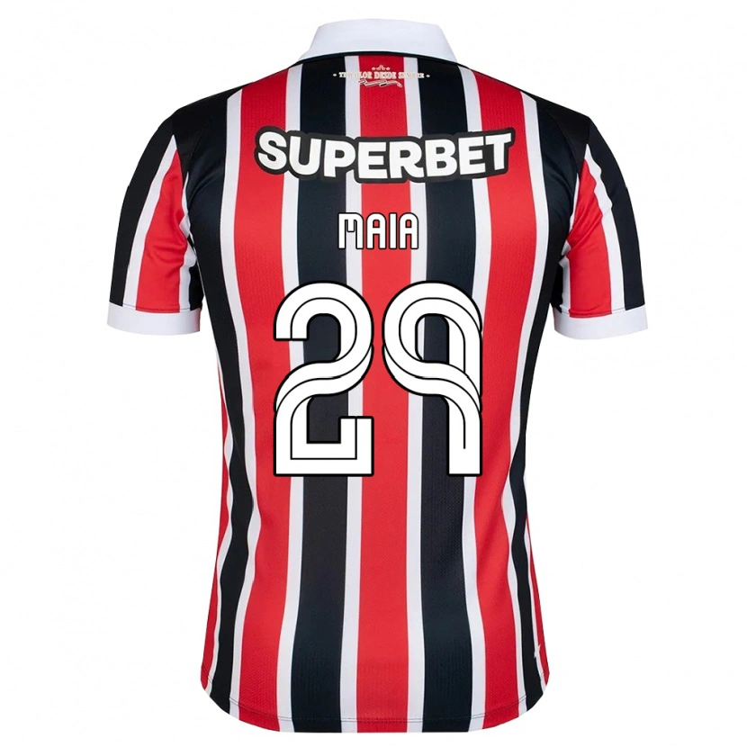 Danxen Donna Maglia Pablo Maia #29 Rosso Bianco Nero Kit Gara Away 2026/27 Maglietta