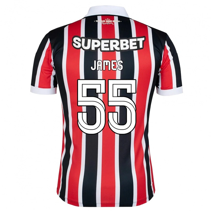 Danxen Donna Maglia James Rodriguez #55 Rosso Bianco Nero Kit Gara Away 2026/27 Maglietta