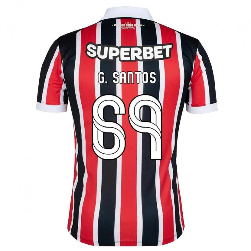 Danxen Donna Maglia Guilherme Santos #69 Rosso Bianco Nero Kit Gara Away 2026/27 Maglietta
