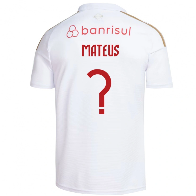 Danxen Donna Maglia Mateus #0 Bianco Rosso Kit Gara Away 2026/27 Maglietta