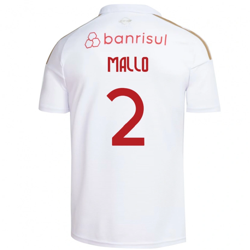 Danxen Donna Maglia Hugo Mallo #2 Bianco Rosso Kit Gara Away 2026/27 Maglietta