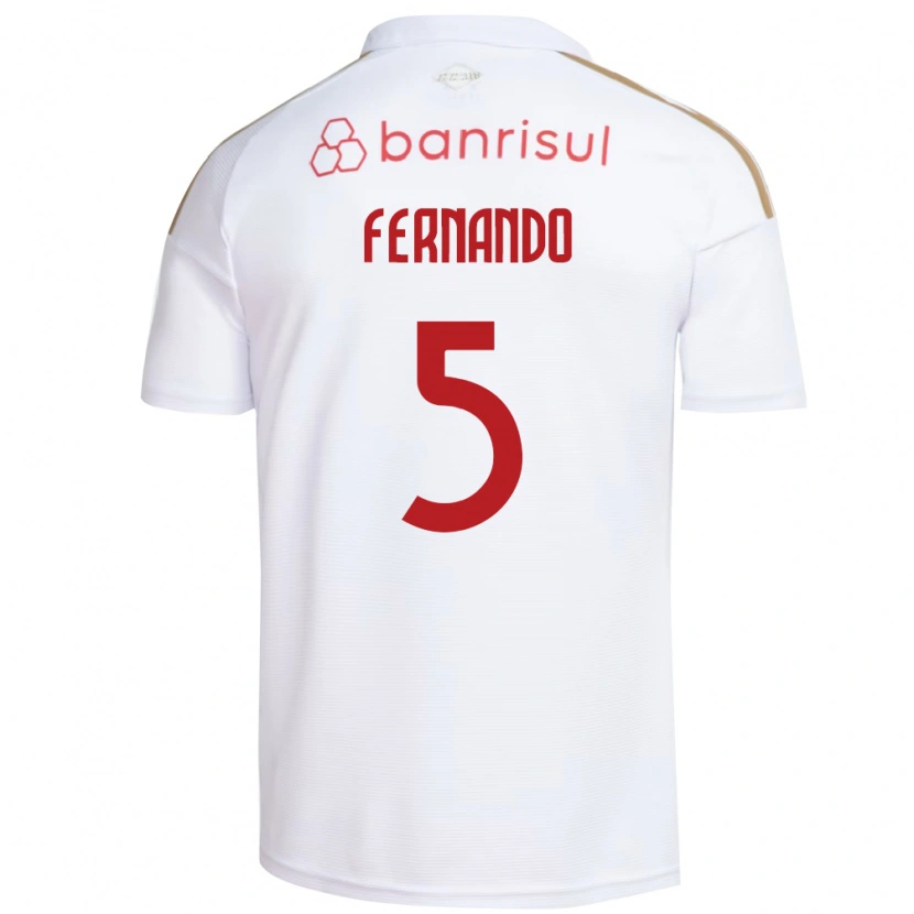 Danxen Donna Maglia Fernando #5 Bianco Rosso Kit Gara Away 2026/27 Maglietta