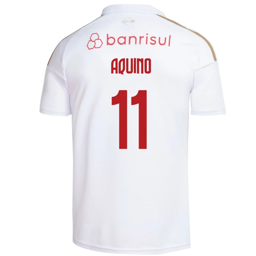 Danxen Donna Maglia Belén Aquino #11 Bianco Rosso Kit Gara Away 2026/27 Maglietta