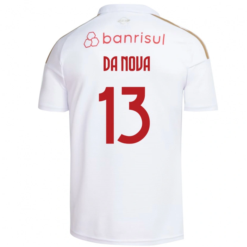 Danxen Donna Maglia Érick Da Nova #13 Bianco Rosso Kit Gara Away 2026/27 Maglietta