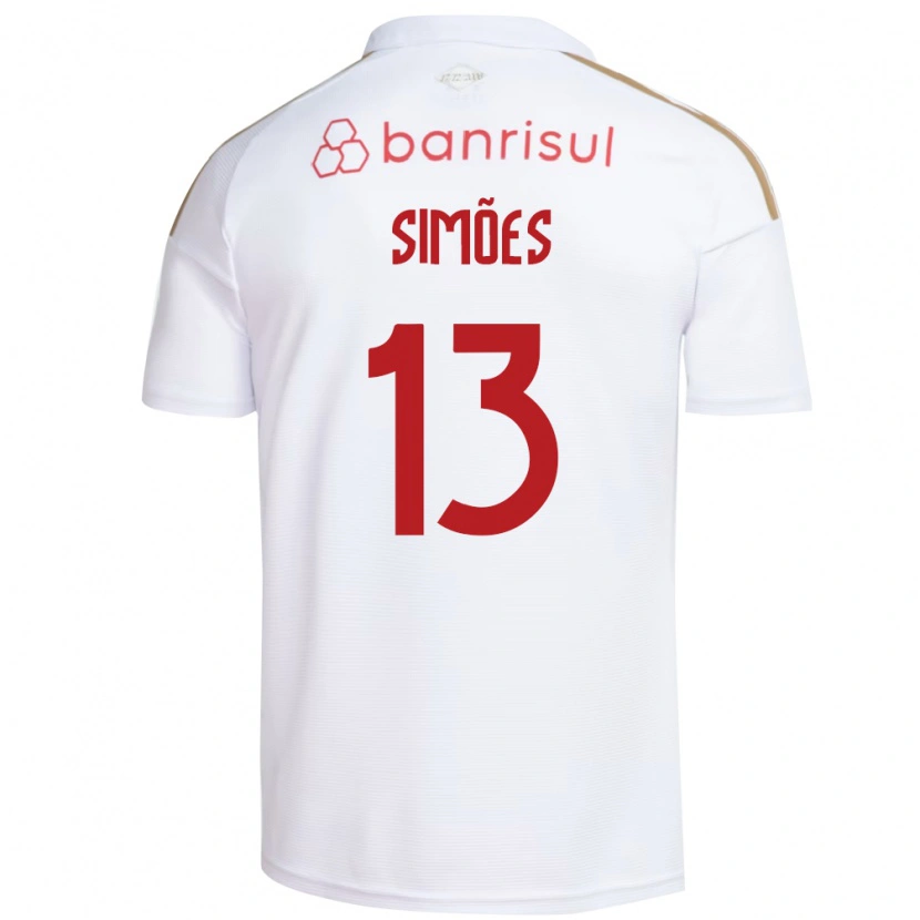 Danxen Donna Maglia Arthur Simões #13 Bianco Rosso Kit Gara Away 2026/27 Maglietta