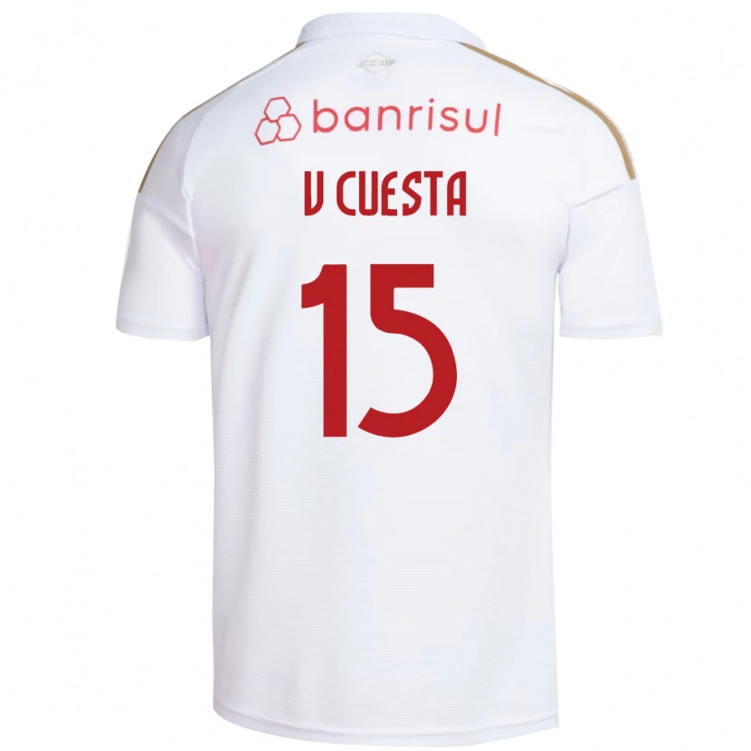 Danxen Donna Maglia Victor Cuesta #15 Bianco Rosso Kit Gara Away 2026/27 Maglietta
