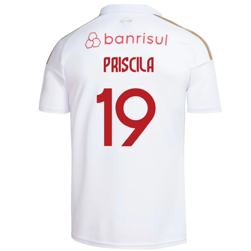 Danxen Donna Maglia Priscila #19 Bianco Rosso Kit Gara Away 2026/27 Maglietta