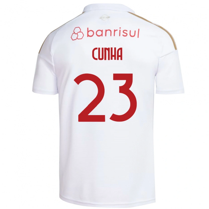 Danxen Donna Maglia Matheus Cunha #23 Bianco Rosso Kit Gara Away 2026/27 Maglietta