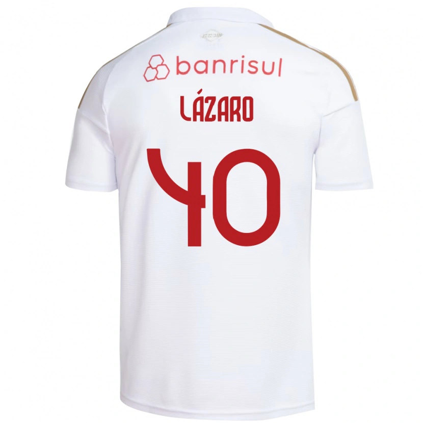 Danxen Donna Maglia Lázaro Gonçalves Do Nascimento Junior #40 Bianco Rosso Kit Gara Away 2026/27 Maglietta