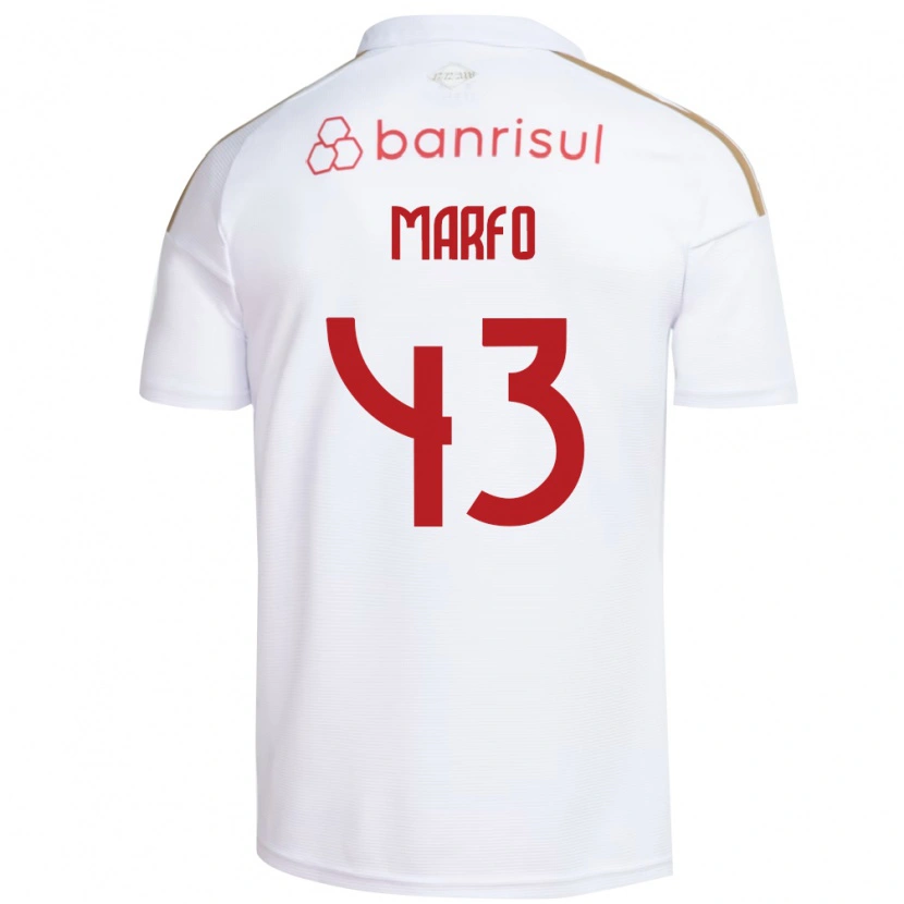 Danxen Donna Maglia Denis Marfo #43 Bianco Rosso Kit Gara Away 2026/27 Maglietta