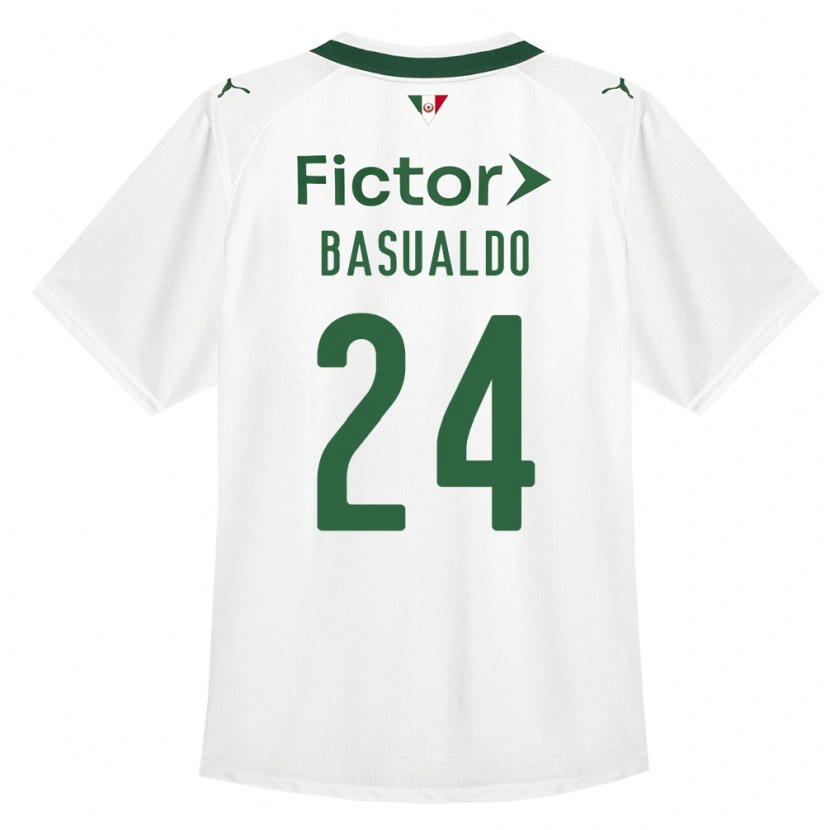 Danxen Donna Maglia Luis Basualdo #24 Verde Bianco Kit Gara Away 2026/27 Maglietta