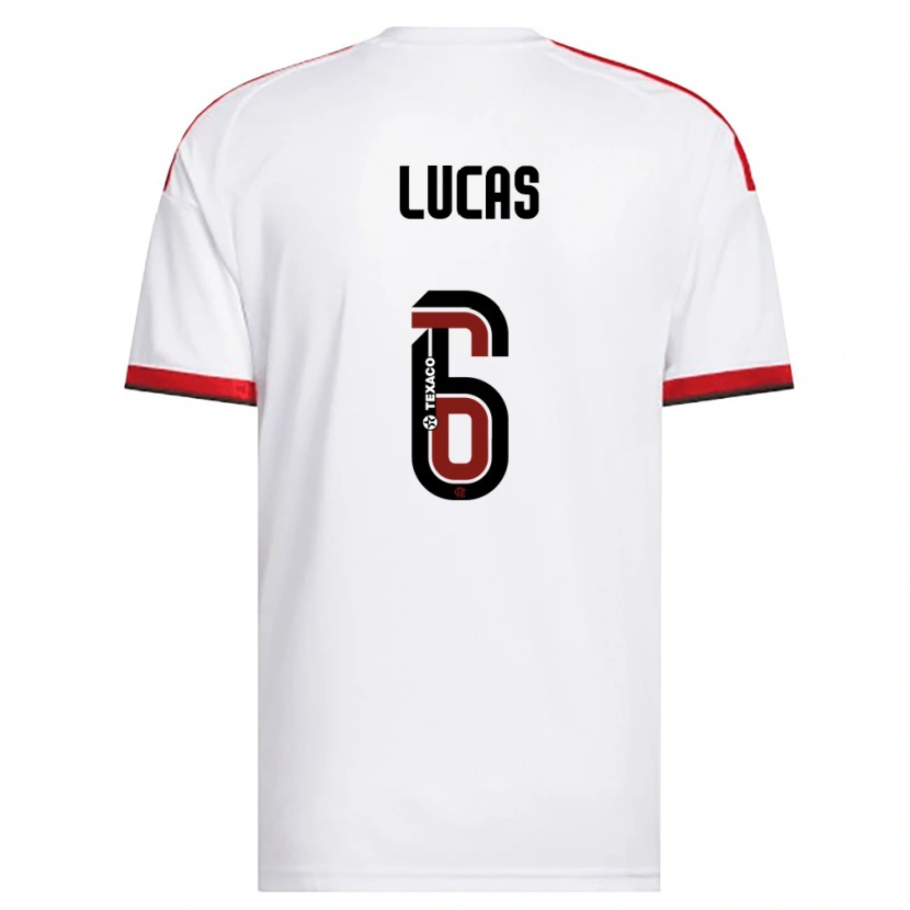 Danxen Donna Maglia Ayrton Lucas #6 Bianco Rosso Nero Kit Gara Away 2026/27 Maglietta