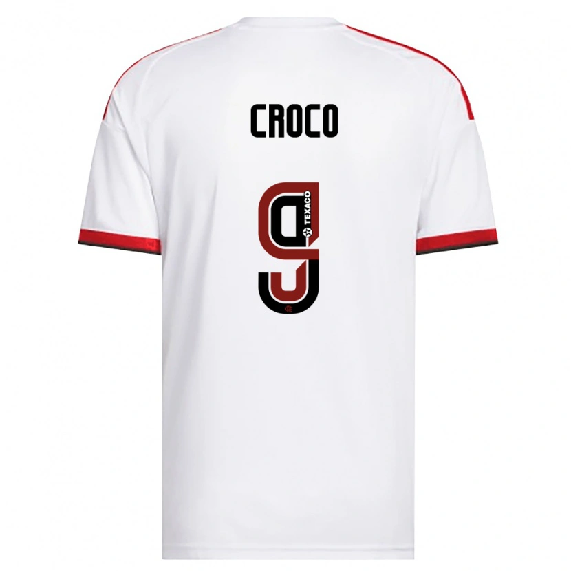 Danxen Donna Maglia Gabi Croco #9 Bianco Rosso Nero Kit Gara Away 2026/27 Maglietta
