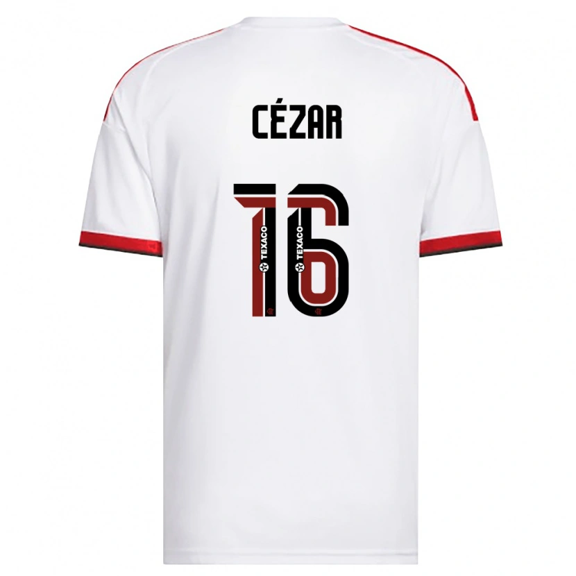Danxen Donna Maglia Paulo Cézar #16 Bianco Rosso Nero Kit Gara Away 2026/27 Maglietta
