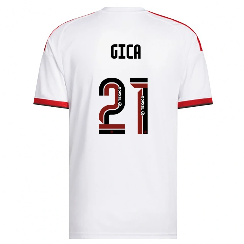 Danxen Donna Maglia Gica #21 Bianco Rosso Nero Kit Gara Away 2026/27 Maglietta